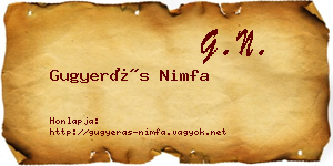 Gugyerás Nimfa névjegykártya